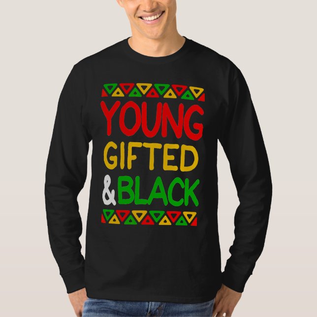 Young ed And Black African American Men Women Boy  T-Shirt (Vorderseite)