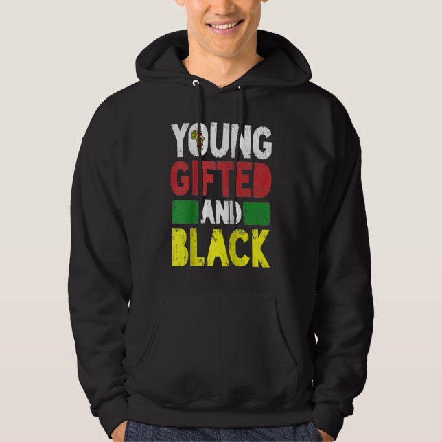 Young ed And Black African Pride Black History Mon Hoodie (Vorderseite)