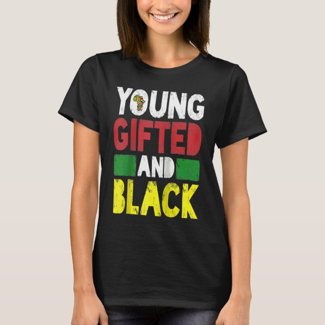 Young ed And Black African Pride Black History Mon T-Shirt (Vorderseite)