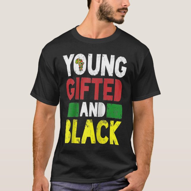 Young ed And Black African Pride Black History Mon T-Shirt (Vorderseite)