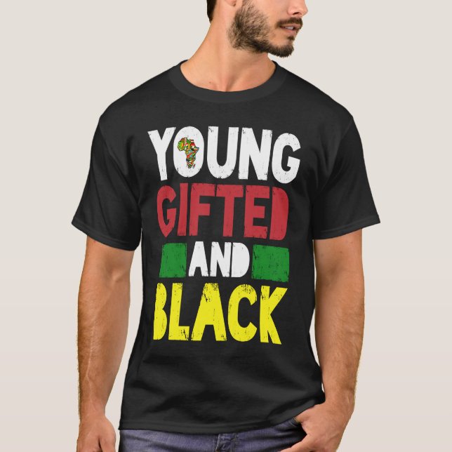 Young ed And Black African Pride Black History Mon T-Shirt (Vorderseite)
