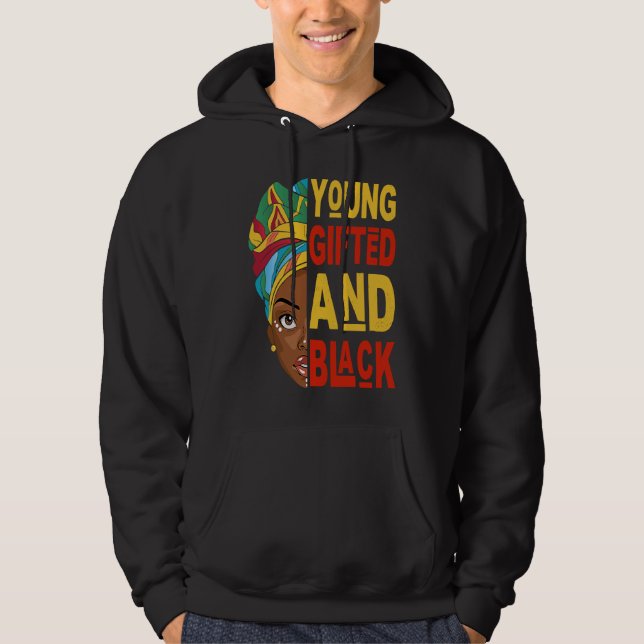 Young ed And Black Afro Black History Month Melani Hoodie (Vorderseite)