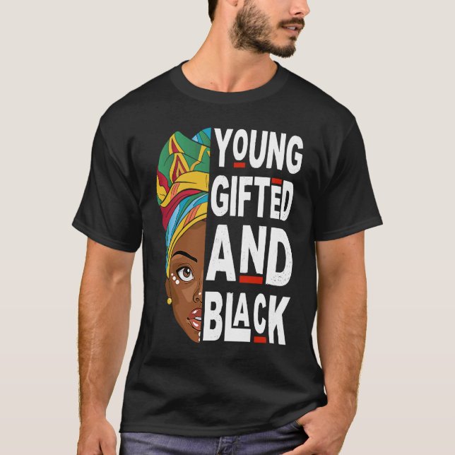Young ed And Black Afro Black History Month Melani T-Shirt (Vorderseite)
