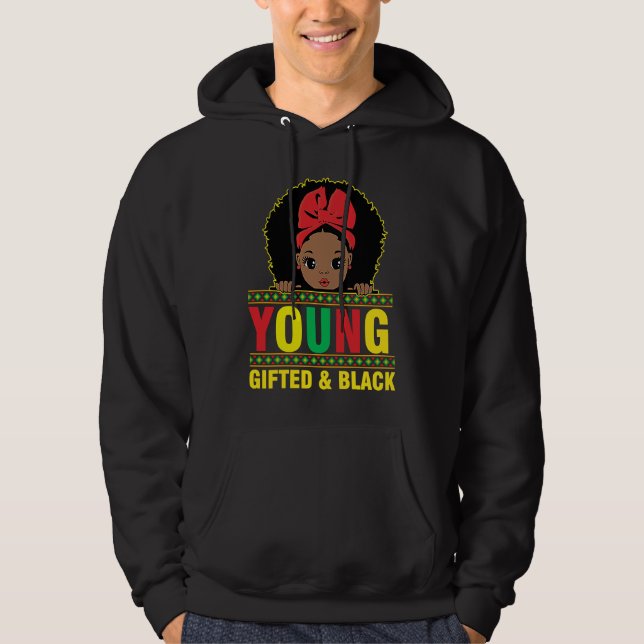 Young ed And Black Little Black Queen Melanin Girl Hoodie (Vorderseite)