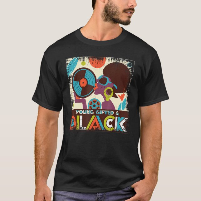 Young Ed and Black Retro I m Black History T-Shirt (Vorderseite)