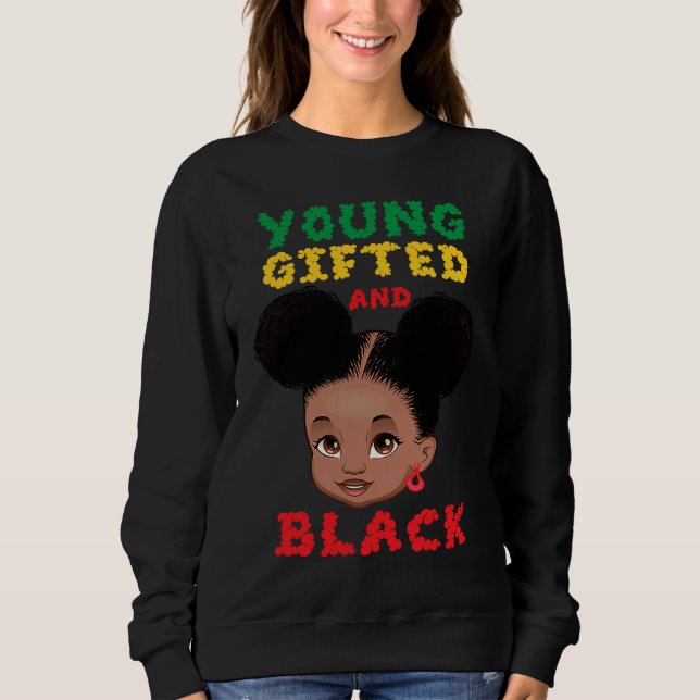 Young ed And Black Toddler Black African Girl Kids Sweatshirt (Vorderseite)
