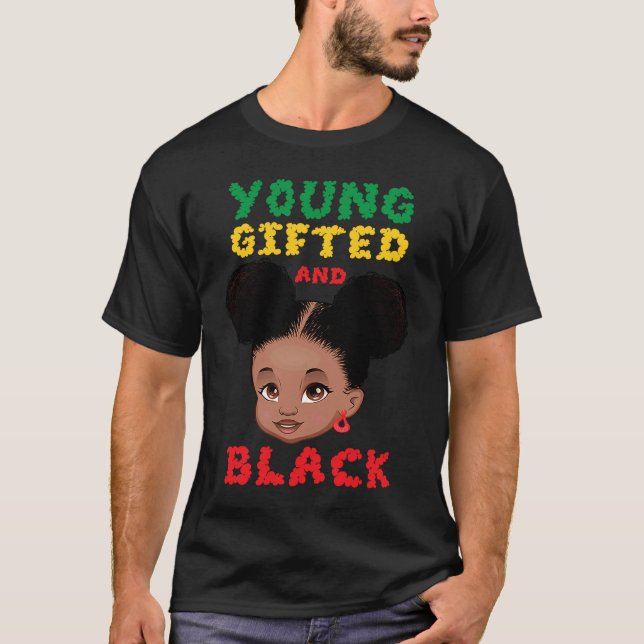 Young ed And Black Toddler Black African Girl Kids T-Shirt (Vorderseite)