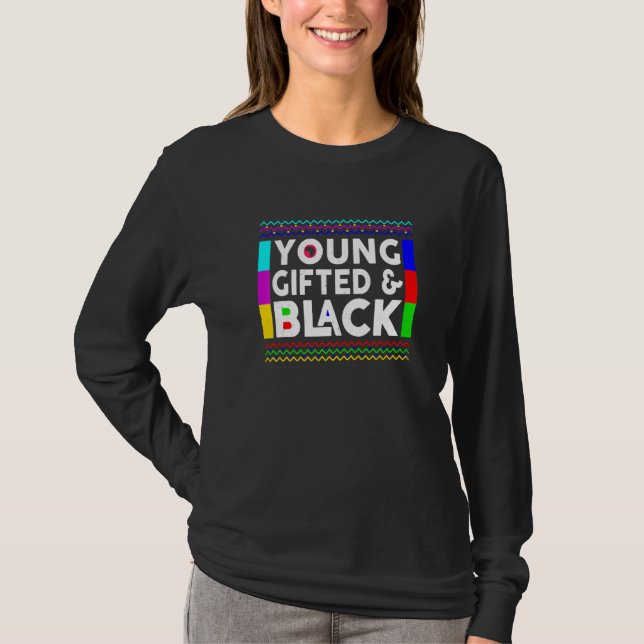 Young ed & Black History Celebrate Melanin African T-Shirt (Vorderseite)