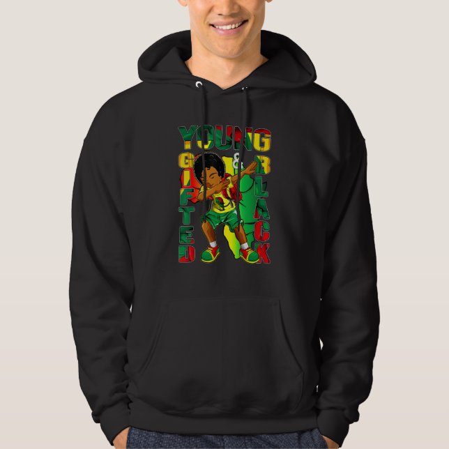 Young ed & Black History Month Kids Cute Dabbing B Hoodie (Vorderseite)