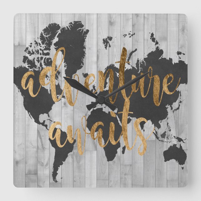 Young Explorer VI Quadratische Wanduhr (Vorderseite)