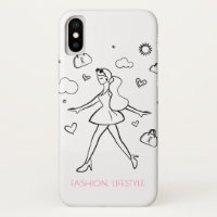 Young Fashion Girl - Skizzierte Kunst in Schwarz u