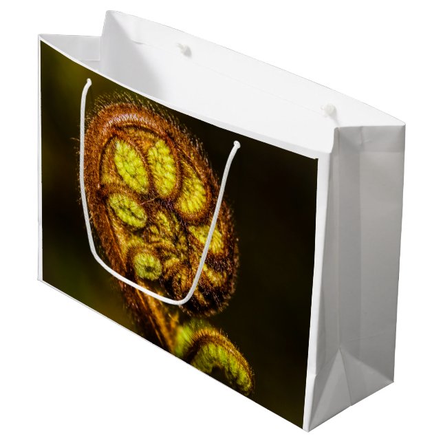 Young Fern Blätter Große Geschenktüte (Vorderseite Schrägansicht)