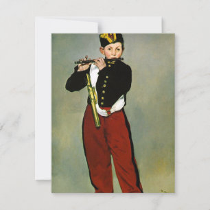 Young Flutist Fifer Manet Impressionist Malerei Karte