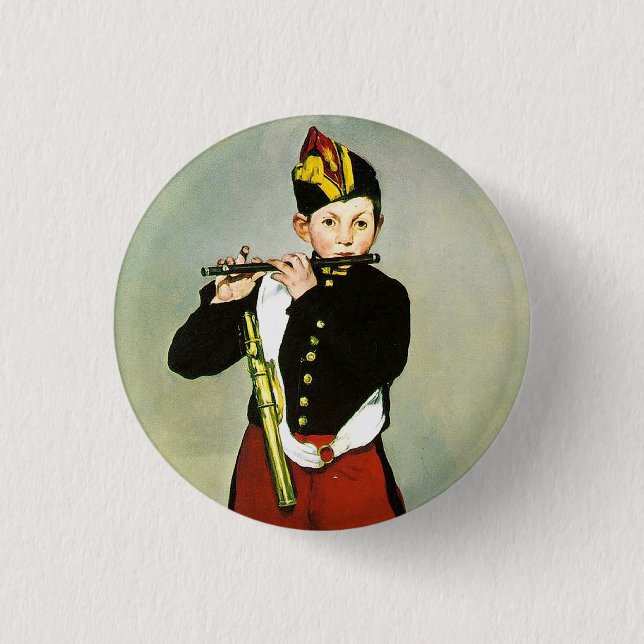 Young Flutist oder der Fifer Edouard Manet Button (Vorderseite)