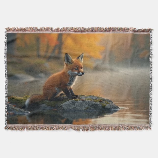 Young Fox im Herbst Decke (Vorderseite)