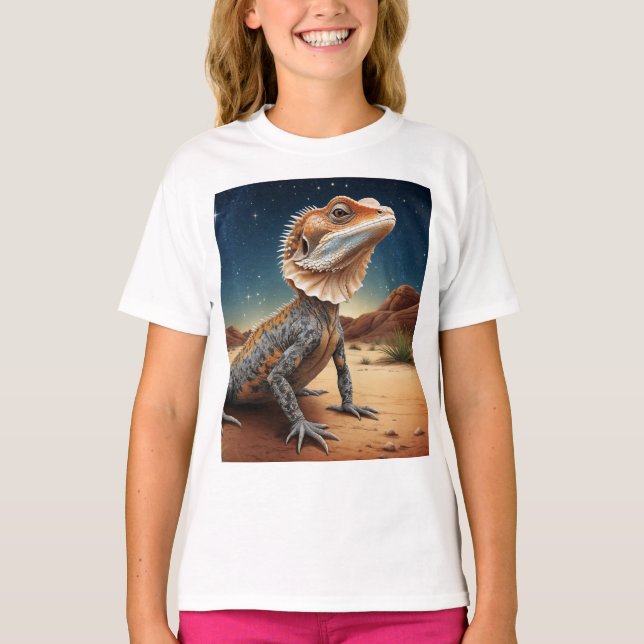 Young Frill-halted Lizard Wildlife Scene T-Shirt (Vorderseite)
