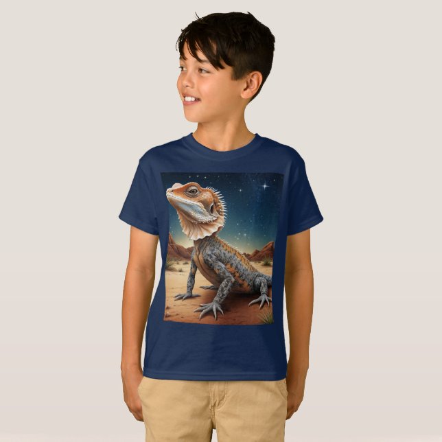 Young Frill-halted Lizard Wildlife Scene T-Shirt (Vorne ganz)