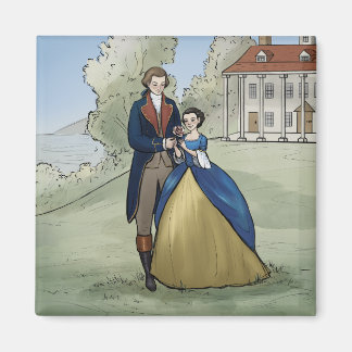 Young George und Martha Washington am Mount Vernon Magnet