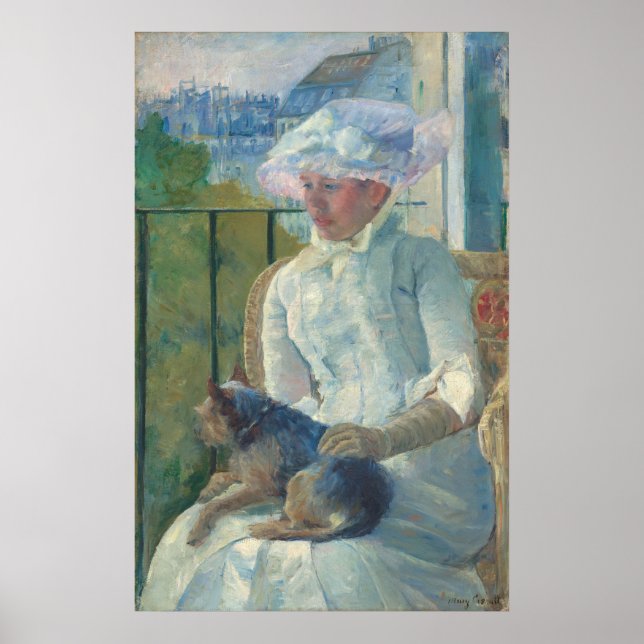 Young Girl at Window, Mary Cassatt Fine Art Poster (Vorne)