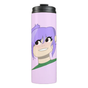 Young Girl Cartoon Face Thermosbecher