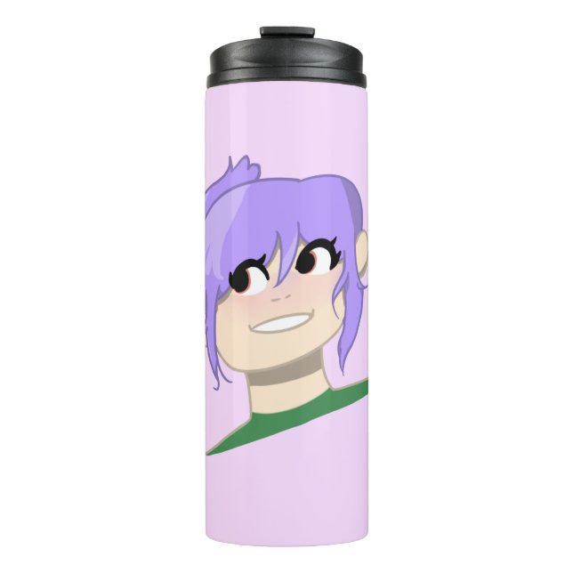 Young Girl Cartoon Face Thermosbecher (Vorderseite)