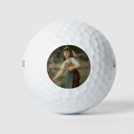 Young Girl Fütternd the Doves (von Émile Munier) Golfball