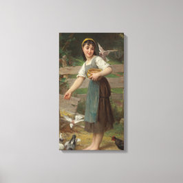 Young Girl Fütternd the Doves (von Émile Munier) Leinwanddruck