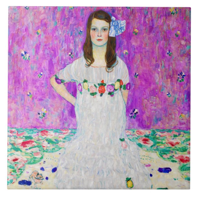 Young Girl, Gustav Klimt Fliese (Vorderseite)