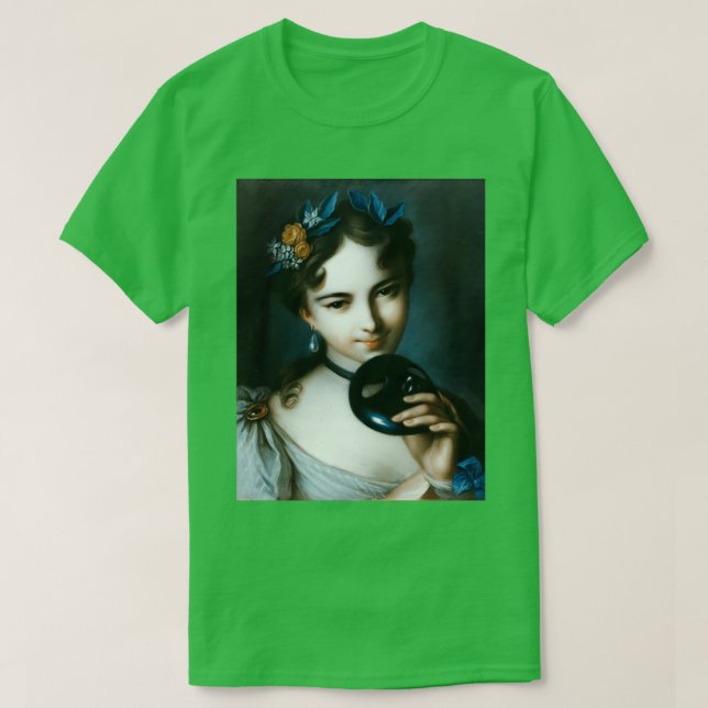 Young Girl Holding a Mask T-Shirt (Design vorne)