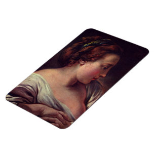 Young Girl Jeune Fille von Francois Boucher Magnet