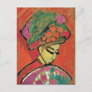 Young Girl mit Flower Hat Jawlensky Fine Art Postkarte