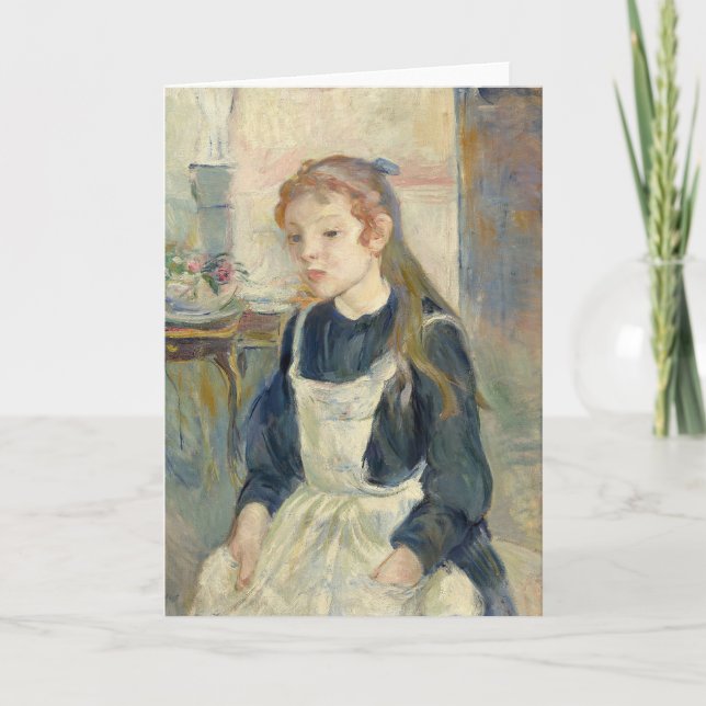 Young Girl mit Schürze | Berthe Morisot Karte (Vorderseite)
