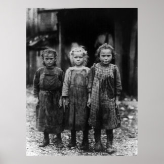 Young Girl Oyster Shuckers, Anfang der 1900er Poster