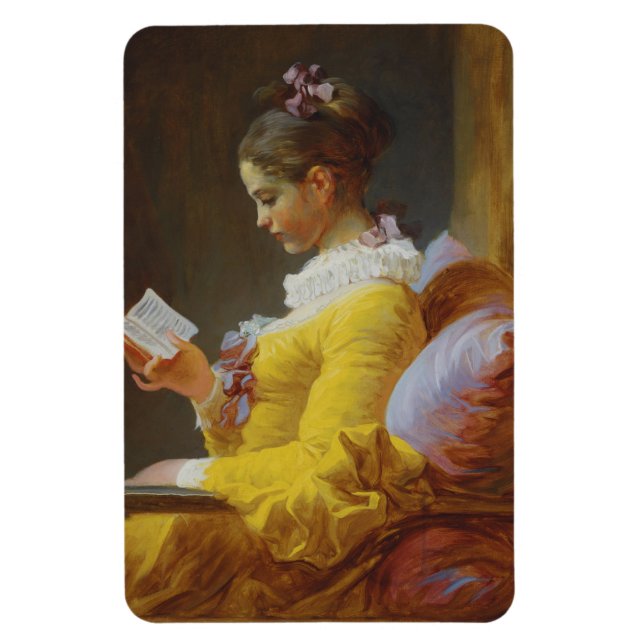 Young Girl Reading - Jean-Honoré Fragonard Magnet (Vertikal)