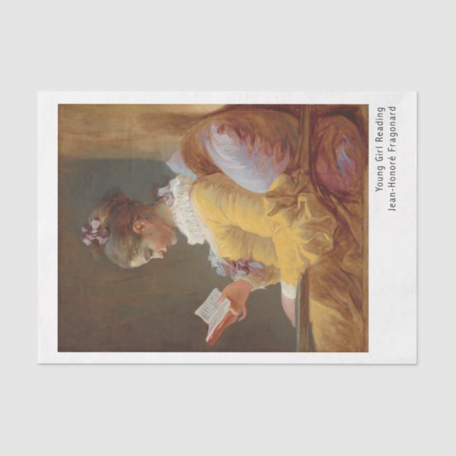 Young Girl Reading Jean-Honoré Fragonard Seidenpapier (Vorderseite)