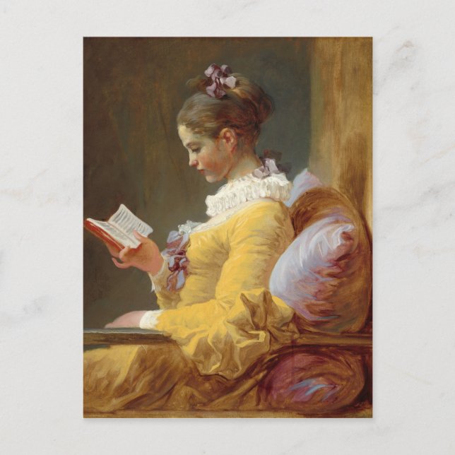 Young Girl Reading Postkarte (Vorderseite)