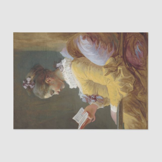 Young Girl Reading von Jean-Honore Fragonard Seidenpapier (Vorderseite)