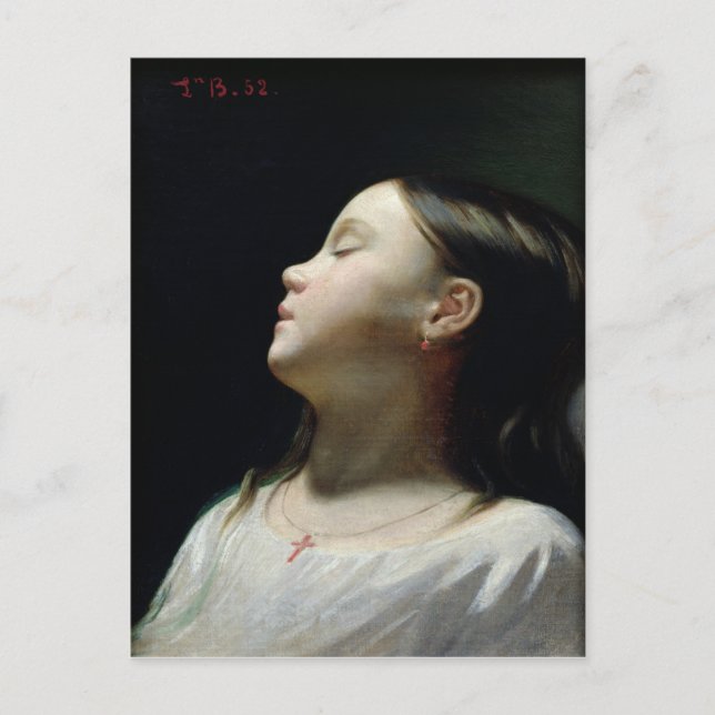 Young Girl Sleeping, 1852 Postkarte (Vorderseite)