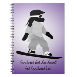 Young Girl Snowboarder Notizblock