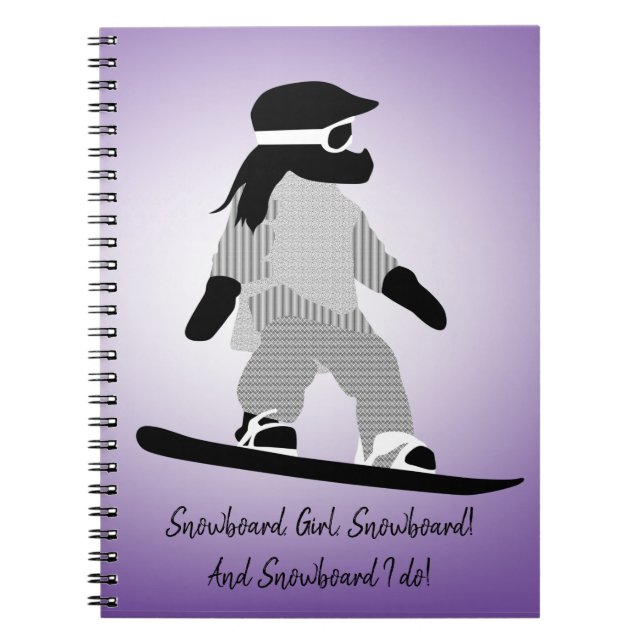 Young Girl Snowboarder Notizblock (Vorderseite)