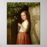 Young Girl Stehend in a Doorway Knitting, 1863