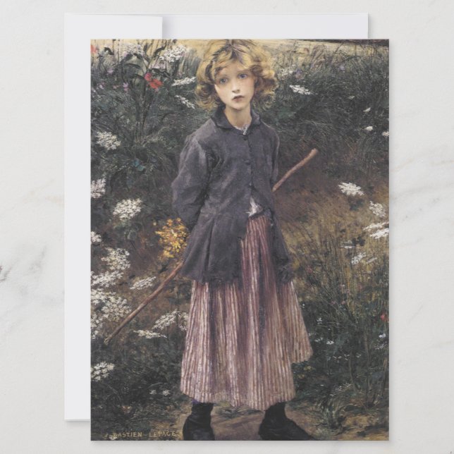 Young Girl Walking Under Blume (Bastien-Lepage) Karte (Vorderseite)