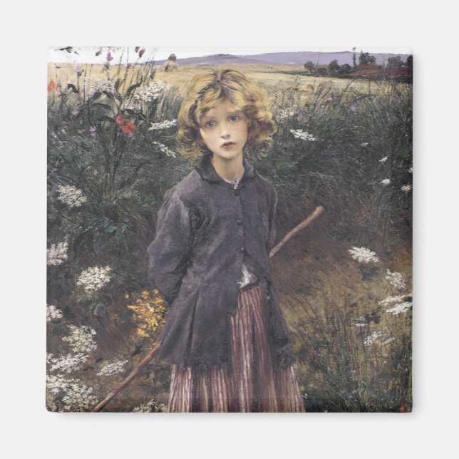 Young Girl Walking Under Blume (Bastien-Lepage) Magnet (Vorne)