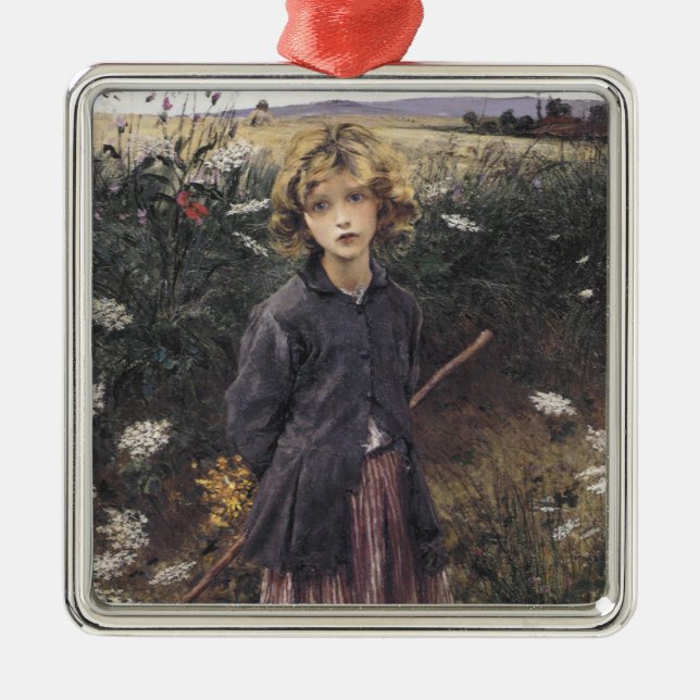 Young Girl Walking Under Blume (Bastien-Lepage) Ornament Aus Metall (Vorne)