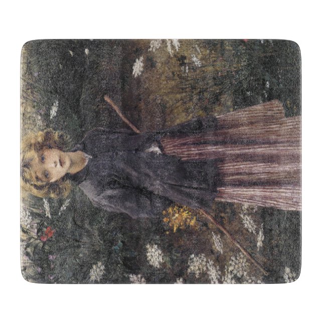 Young Girl Walking Under Blume (Bastien-Lepage) Schneidebrett (Vorderseite)