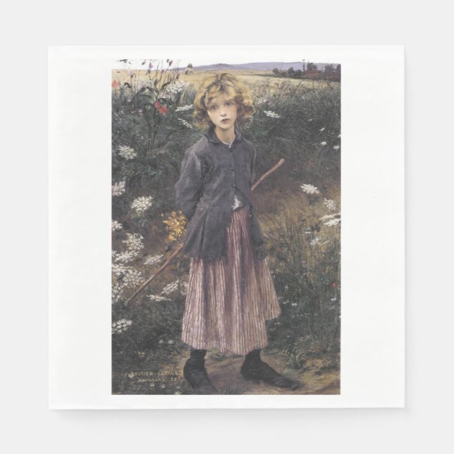 Young Girl Walking Under Blume (Bastien-Lepage) Serviette (Vorderseite)