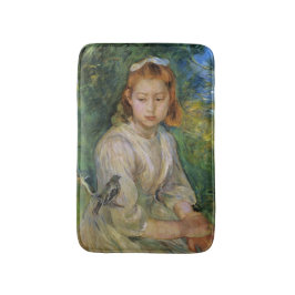 Young Girl With a Bird (von Berthe Morisot) Badematte