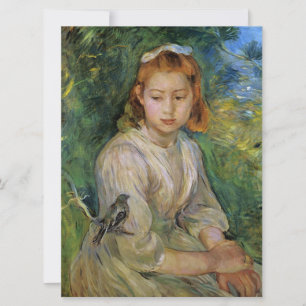 Young Girl With a Bird (von Berthe Morisot) Karte