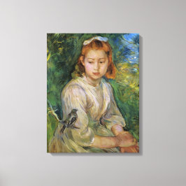 Young Girl With a Bird (von Berthe Morisot) Leinwanddruck