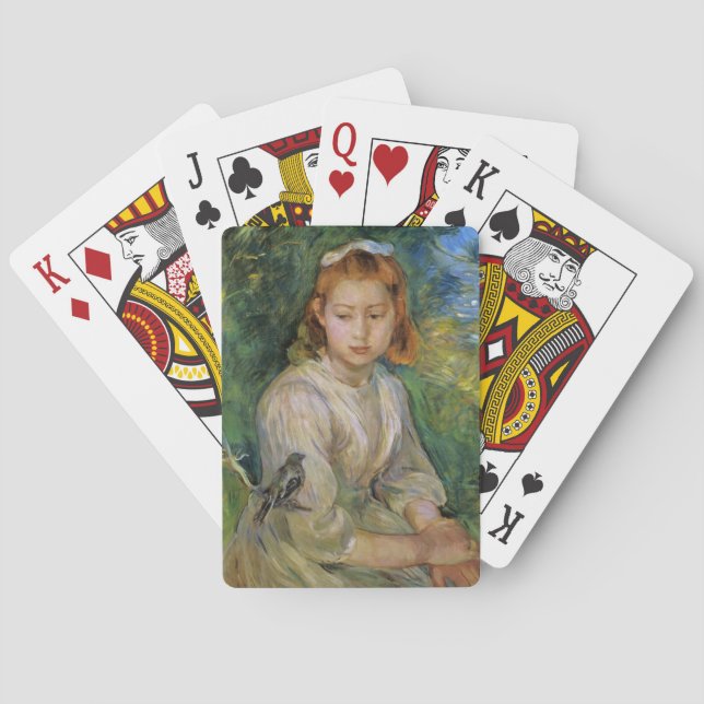 Young Girl With a Bird (von Berthe Morisot) Spielkarten (Rückseite)